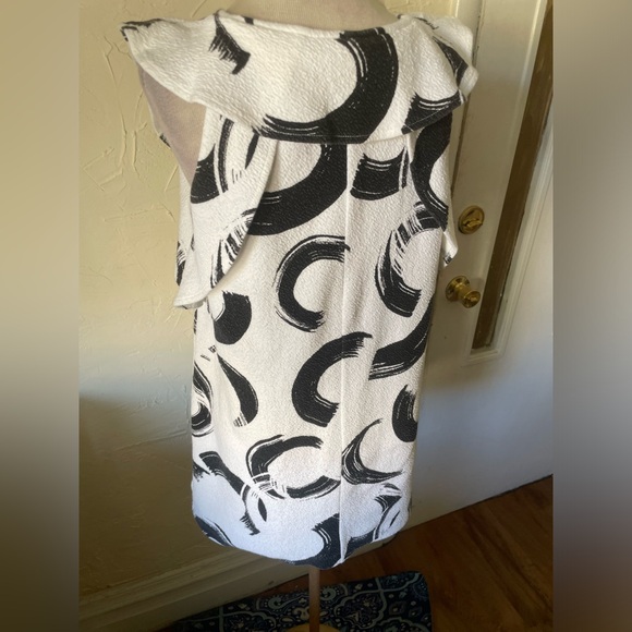 Anthropologie Deletta Pincelada Black White Tunic Top -M- - Picture 4 of 6